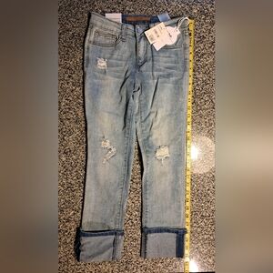 Nordstrom "The Jane" Cuffed Distressed Big Girls Jeans Sz 12 - NWT